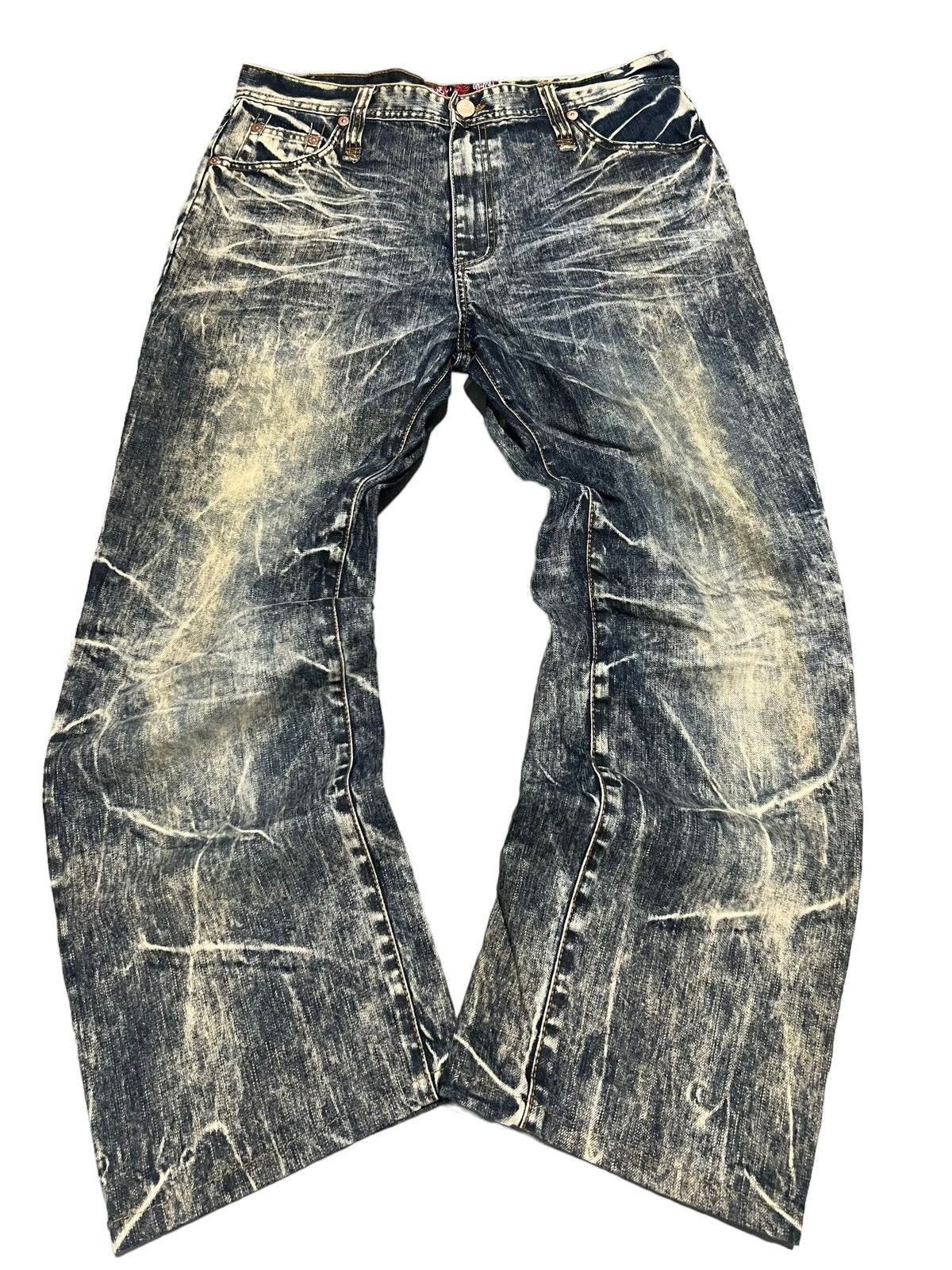 image of If Six Was Nine x Le Grande Bleu L G B Mud Wash Lost Tape Flared Denim Jeans in Black/Gray (Size 35