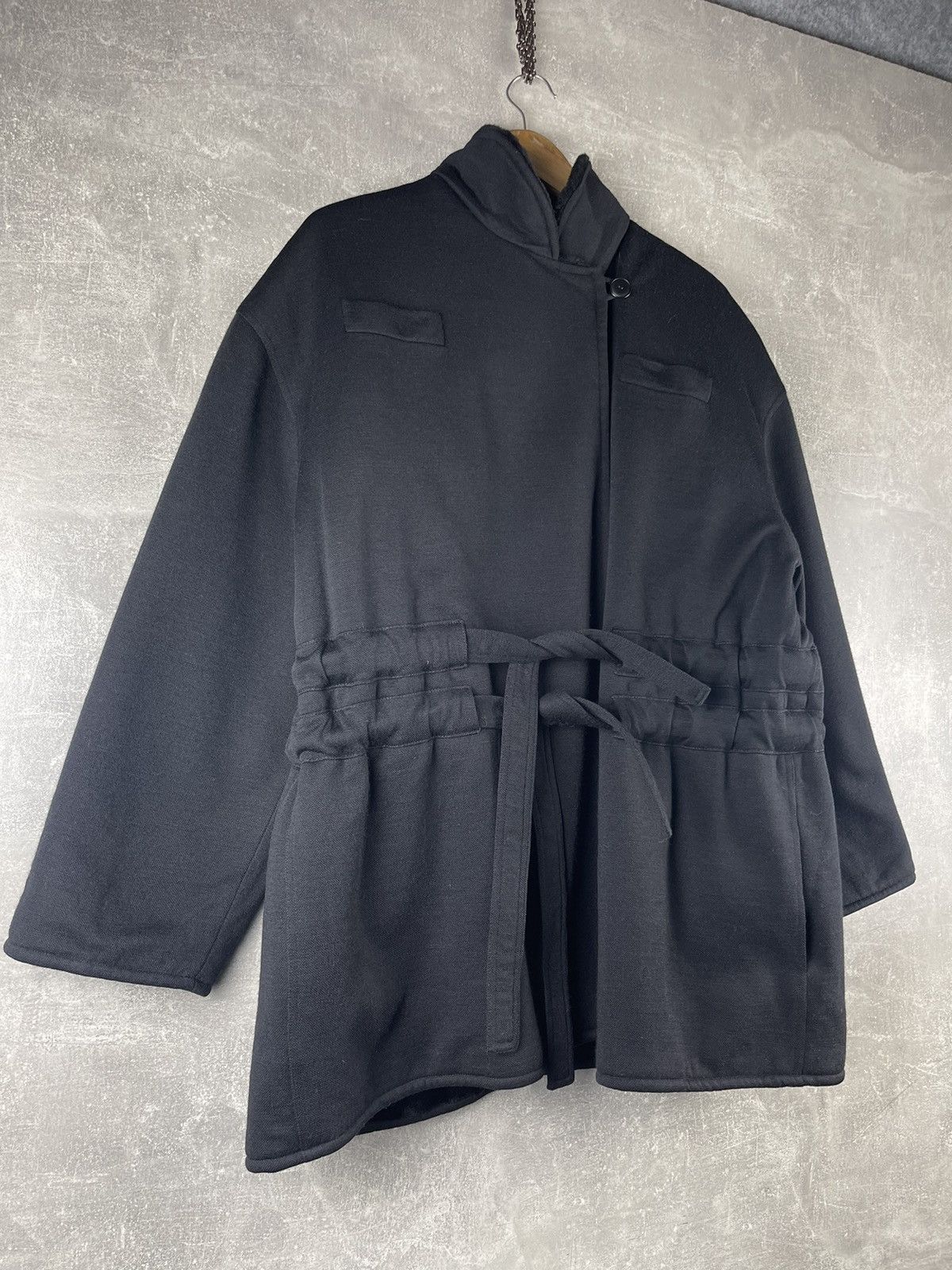 Sonia Rykiel Sonia Rykiel Paris Vintage 90s Black Wool Double Belted Coat Size S / US 4 / IT 40 - 4 Thumbnail