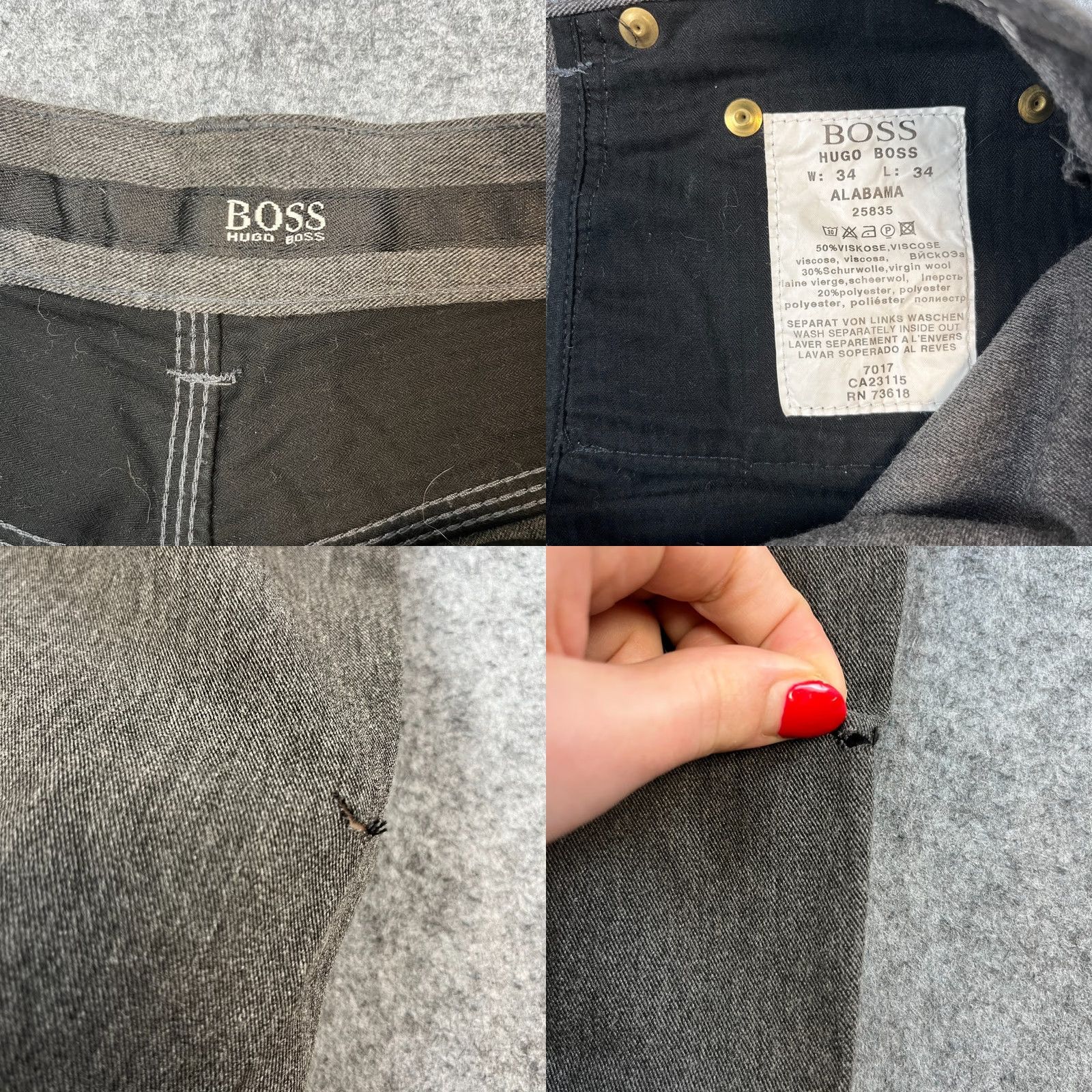 Hugo Boss HUGO BOSS Jeans Vintage 90s Grey Denim Straight 32 34 Wool Cotton Viscose 5-Pocket Mens Regular Jeans Size US 32 / EU 48 - 8 Thumbnail