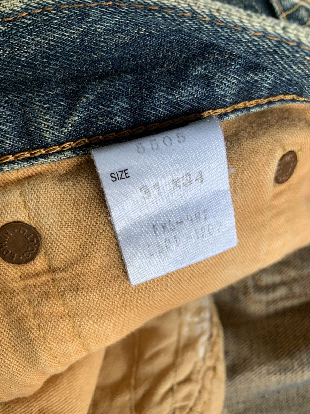 Japanese Brand × Kapital × Vintage Vintage Edwin 505X Redline Selvedge Distressed Denim☠️ Size US 31 - 19 Thumbnail