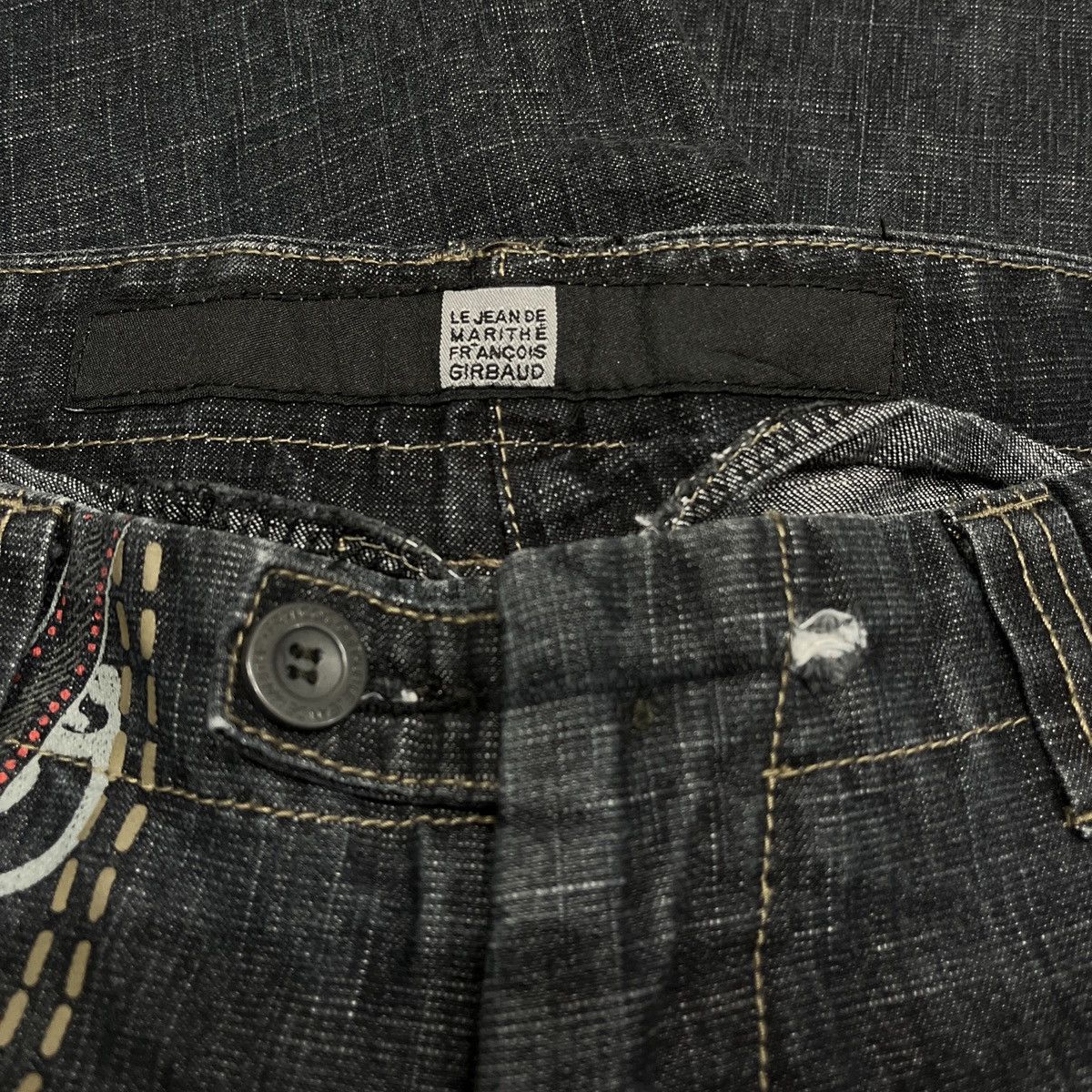 Marithe + Francois Girbaud 2000s Marithe Francois Girbaud L.G.B. Distressed Cut Denim Size US 34 / EU 50 - 3 Thumbnail