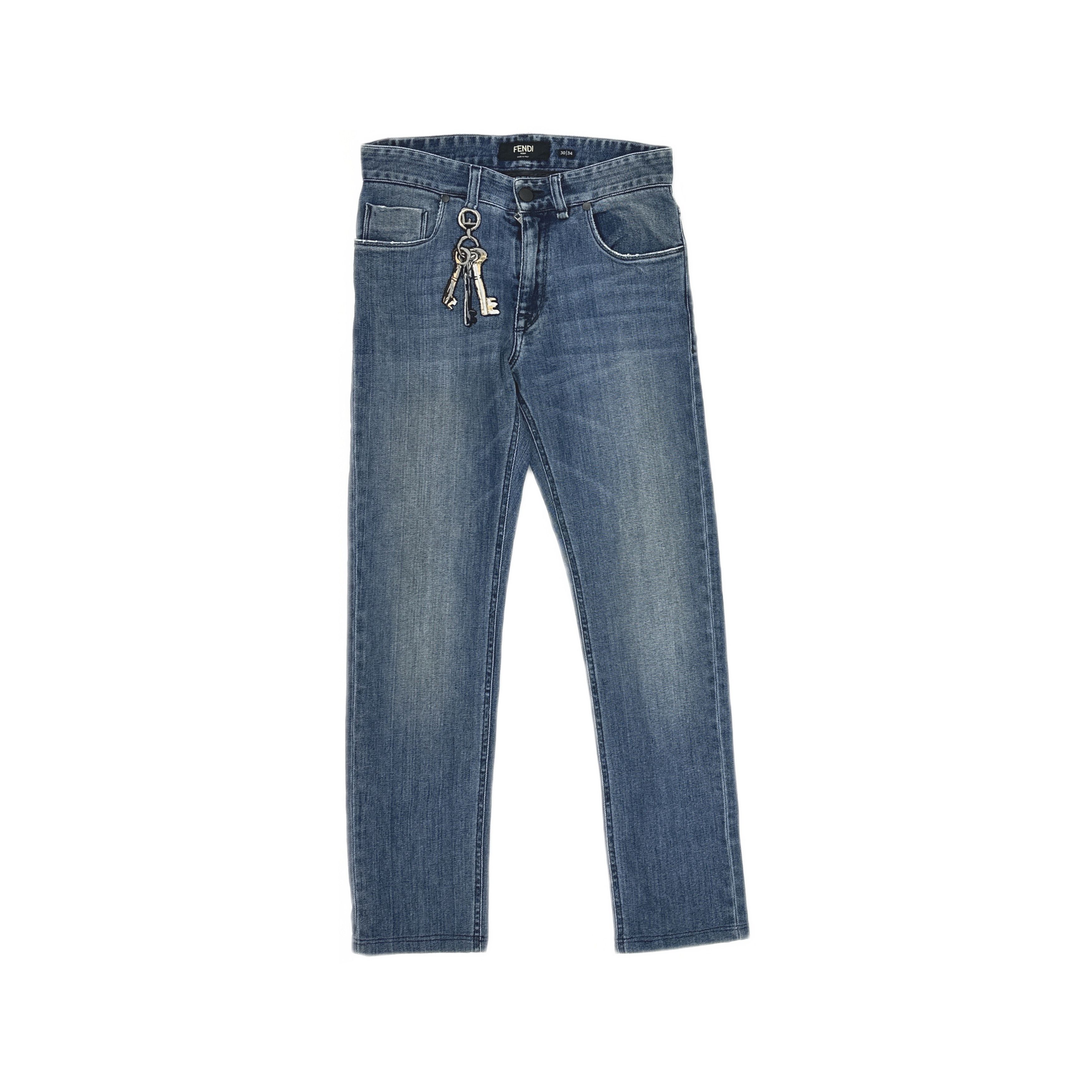 Fendi Fendi Key Embroidery Denim Jeans Size 30 Size US 30 / EU 46 - 1 Thumbnail