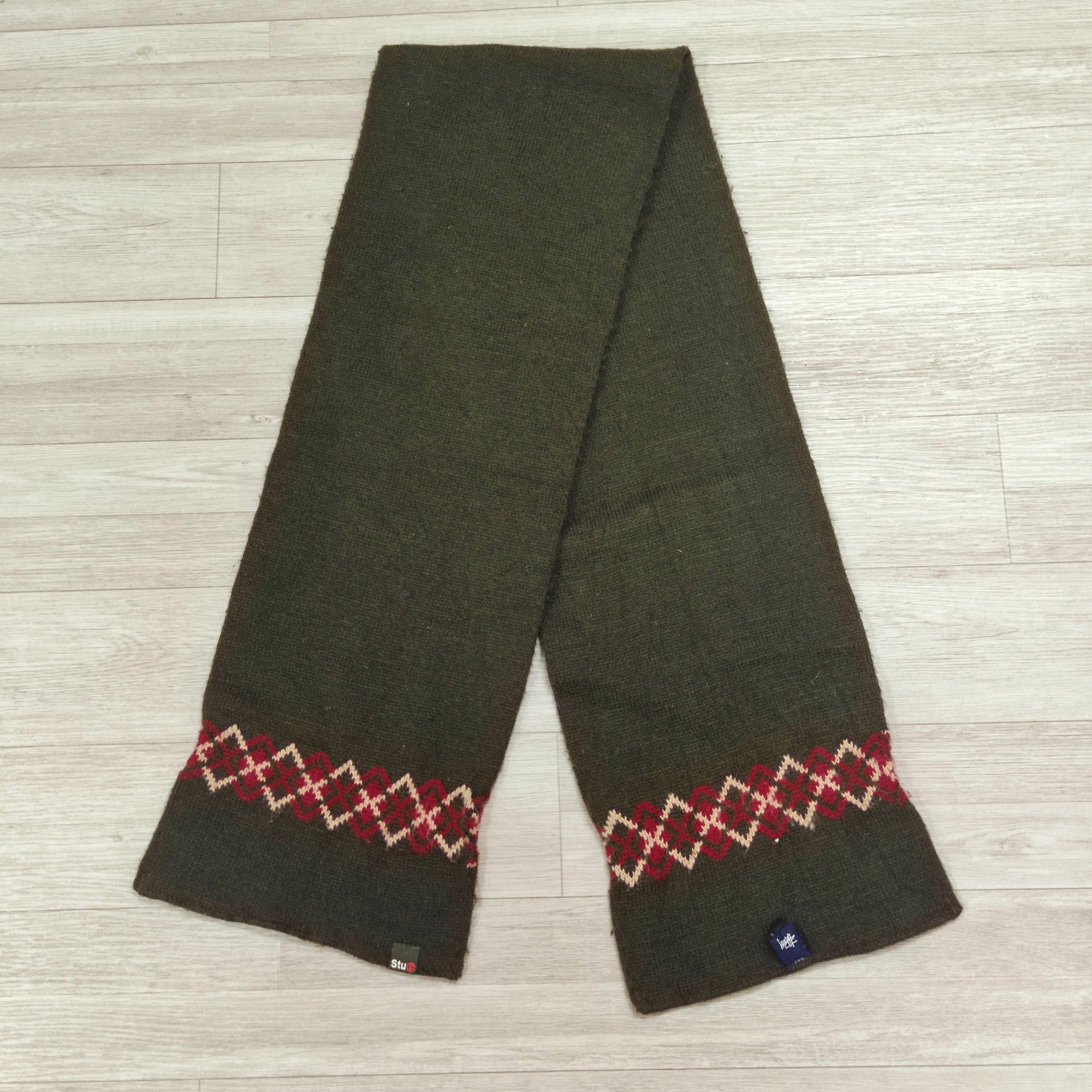 Stussy Vintage Stussy Stu© Knit Wool Muffler Scarf - Made in USA Size ONE SIZE - 2 Thumbnail