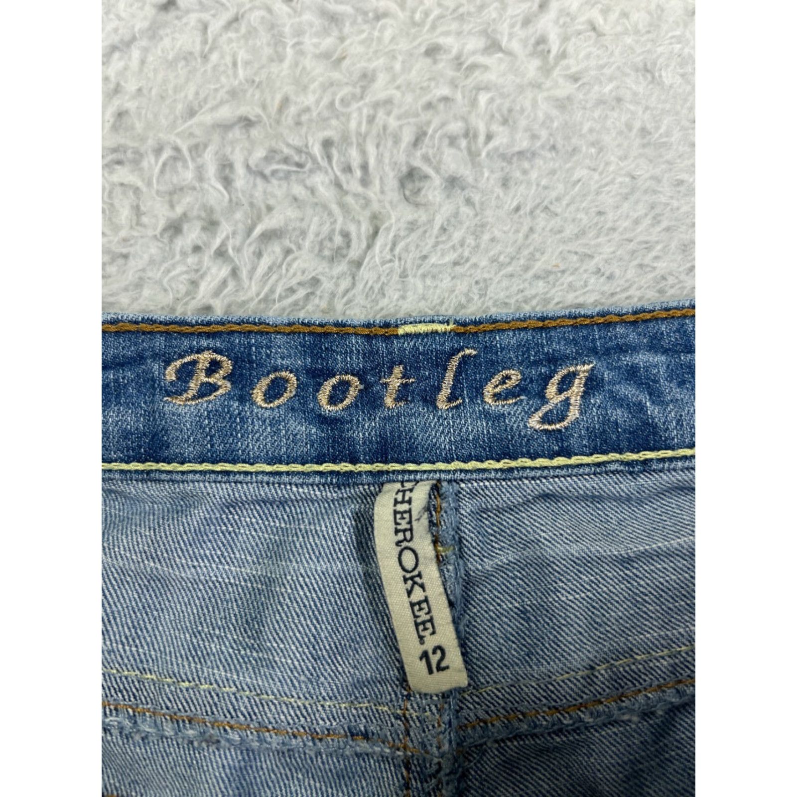 Cherokee Cherokee Jeans Bootcut Womens 12 Blue Denim 29x30 Regular Low Rise Cotton 5-Pocket Design Size 34" / US 12 / IT 48 - 6 Thumbnail