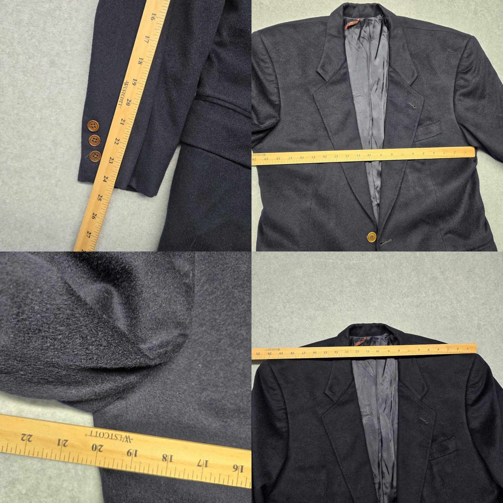 Hugo Boss VINTAGE Hugo Boss Blazer Mens 40R Navy Blue Wool Cashmere Loro Piana Corleone Jacket Size 50R - 10 Thumbnail