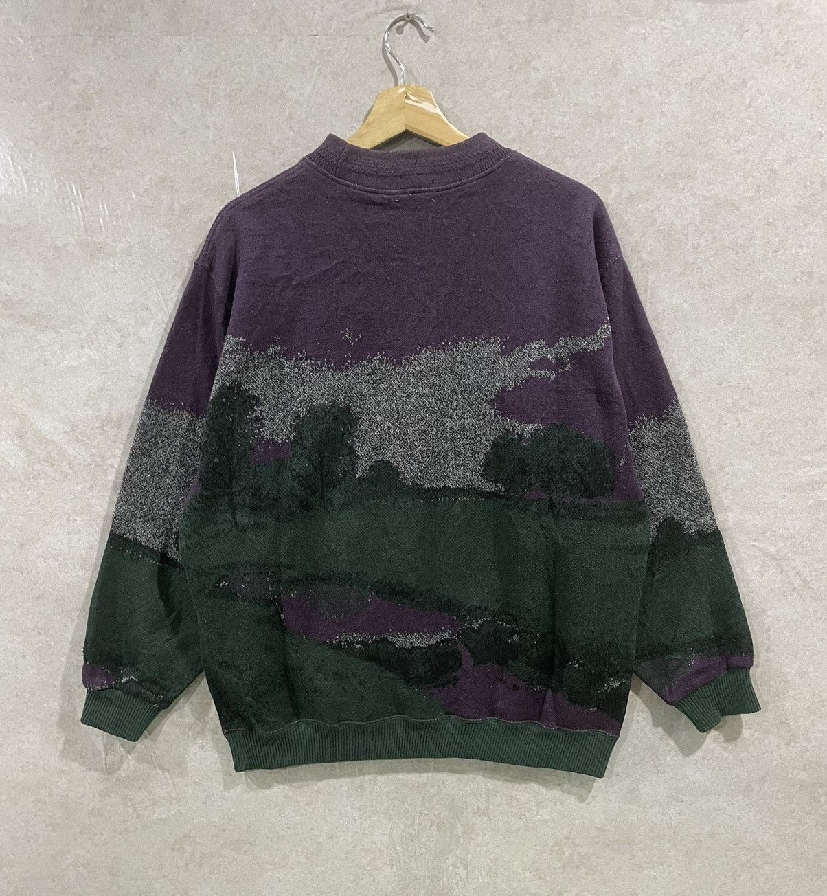 Japanese Brand × Vintage Crazy Vtg Knit Sweatshirt All Over Print Size US XL / EU 56 / 4 - 8 Thumbnail