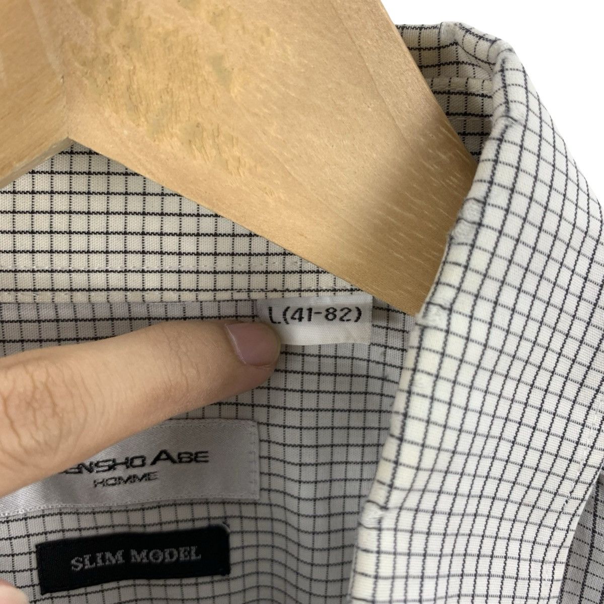 Vintage Vintage Minimal Micro Check Button Down Shirt Grid Pattern Size US L / EU 52-54 / 3 - 11 Thumbnail
