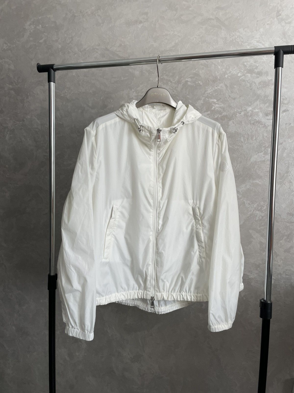 Moncler Moncler Boissard Nylon Rain White Jacket With Hoodie Size /0 Size XS / US 0-2 / IT 36-38 - 1 Thumbnail