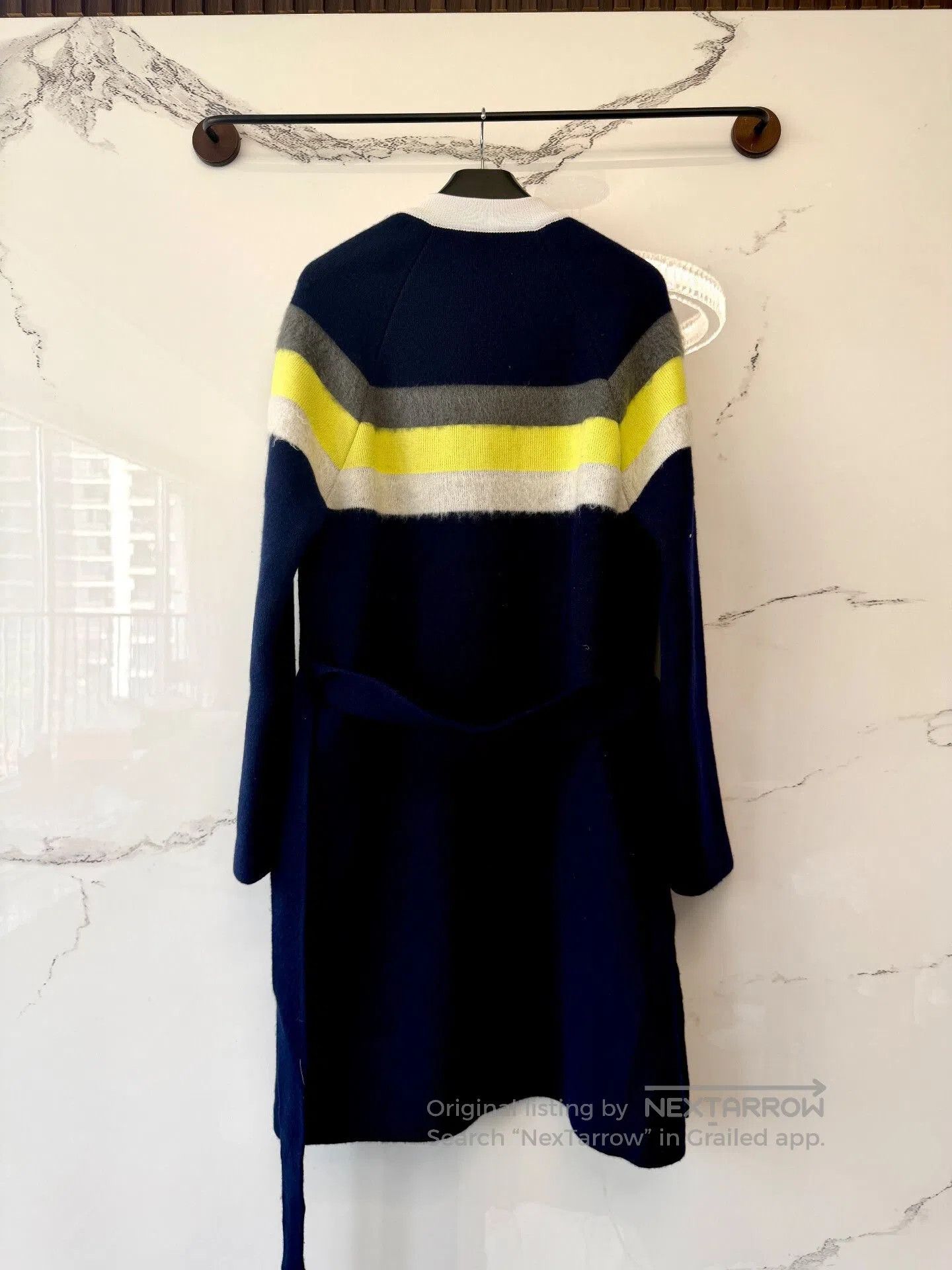 Japanese Brand long navy wool cardigan coat. Size S / US 4 / IT 40 - 3 Thumbnail