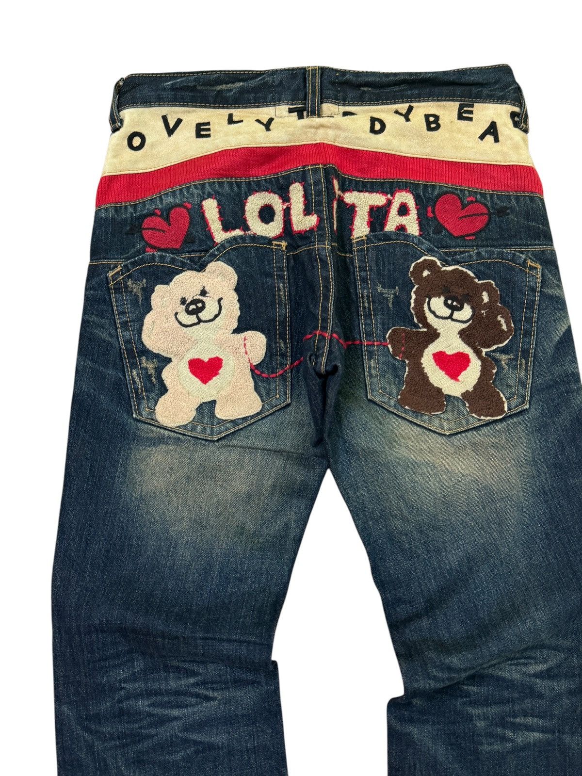 Hysteric Glamour Yoshitomo Nara Lolita Washed Claw Mark Embroidery Bear Size US 29 - 13 Thumbnail