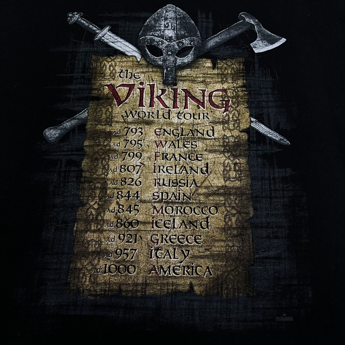 Band Tees × Fruit Of The Loom The Viking World Tour T Shirt Fruit of the Loom Size US L / EU 52-54 / 3 - 6 Thumbnail