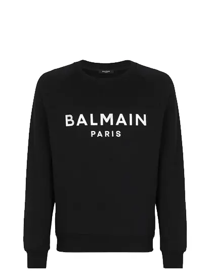 Balmain o1s1wg110825 Organic Cotton Sweatshirt in Black Size XL / US 12-14 / IT 48-50 - 2 Thumbnail