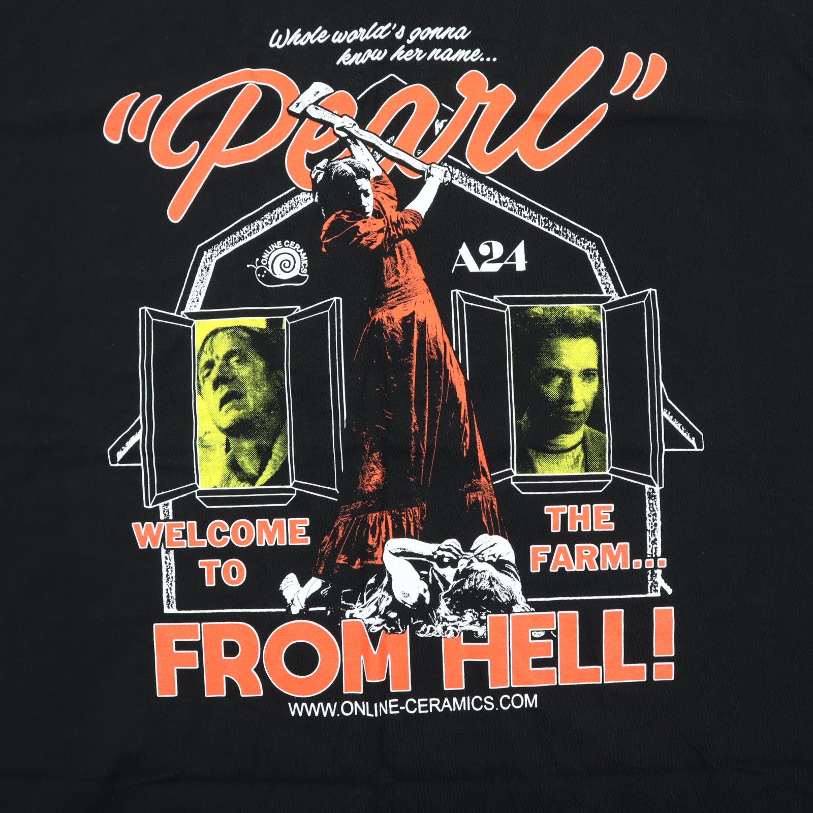 A24 × Online Ceramics Online Ceramics x A24 Pearl Welcome to the Farm T-Shirt Size US XXL / EU 58 / 5 - 4 Thumbnail