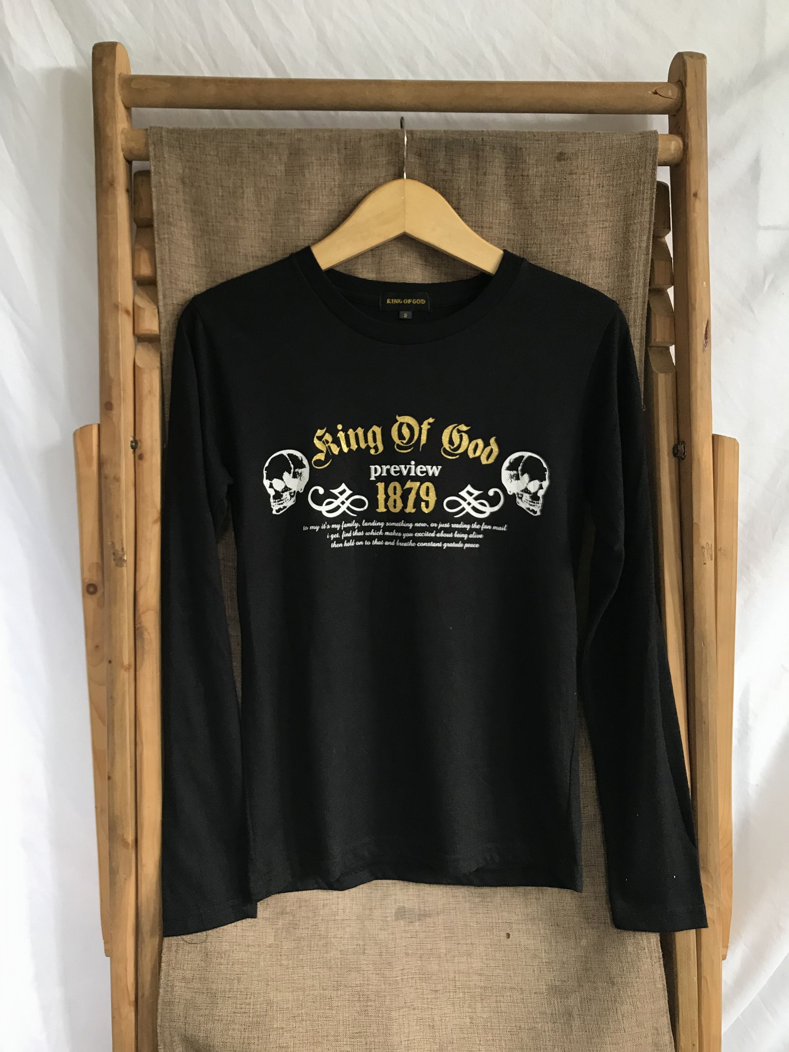 If Six Was Nine × Japanese Brand × Le Grande Bleu (L.G.B.) King of God Japanese Poem Skull Long Sleeve T-Shirt Size US XS / EU 42 / 0 - 4 Thumbnail