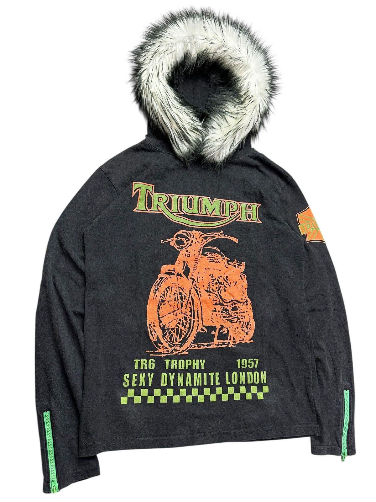 Hysteric Glamour TRIUMPH RYDER 1957 FUR LIGHT HOODIE IFSIXWASNINE LGB STYLE Size US M / EU 48-50 / 2 - 4 Thumbnail