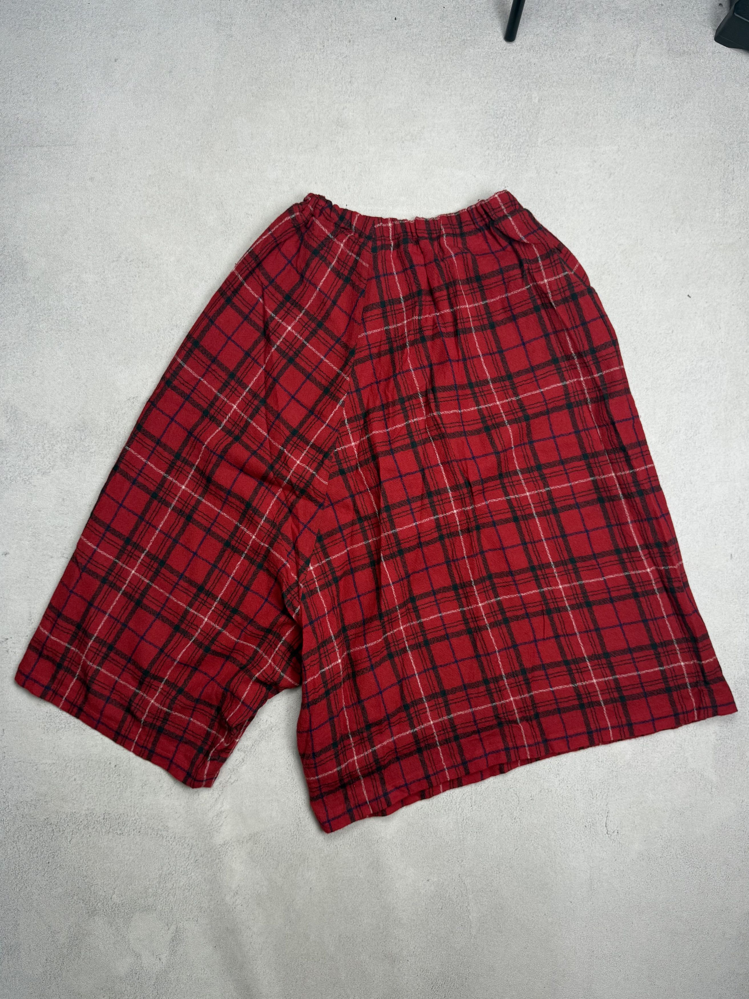 Yohji Yamamoto Y's Yohji Yamamoto Drop Crotch Plaid Tartan Wide Pants Size US 32 / EU 48 - 8 Thumbnail