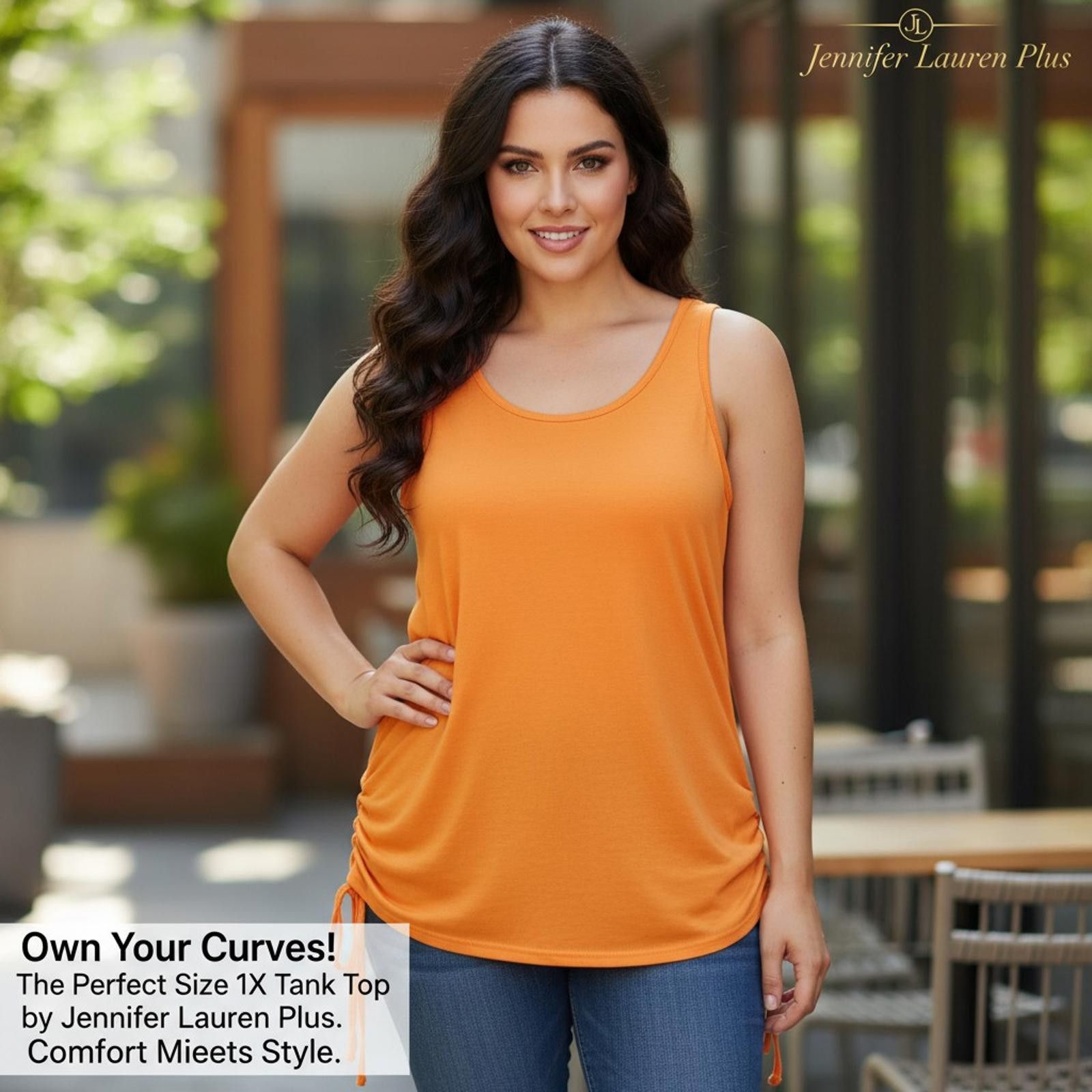 Other Jennifer Lauren Plus Orange Tank Top Size 1X Size XL / US 12-14 / IT 48-50 - 1 Thumbnail