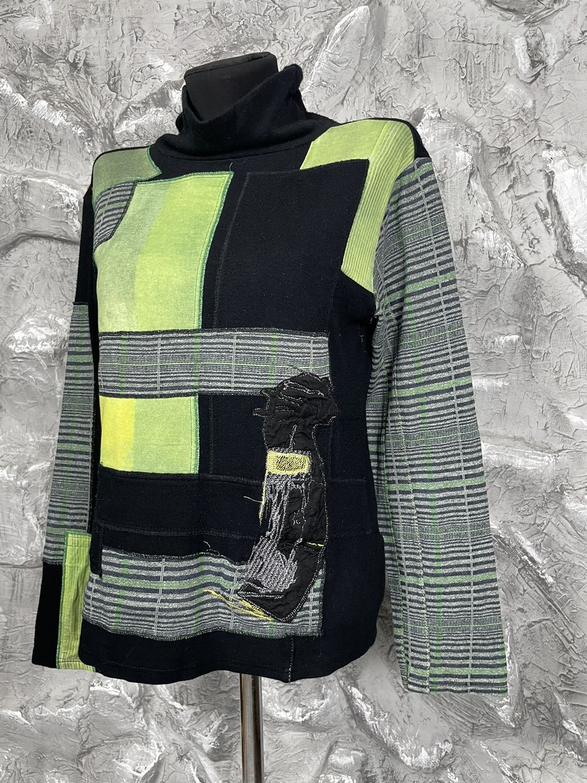 Japanese Brand ADV Y2K Patchwork Sweater Y2K Watanabe Yohji Yamamoto Style Size US M / EU 48-50 / 2 - 5 Thumbnail