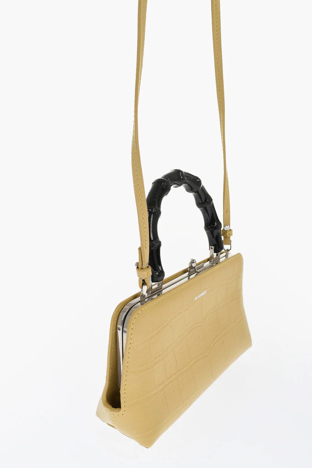 Jil Sander og1mm0626 Size: OS / Printed Leather Goji Handbag in Yellow Size ONE SIZE - 4 Thumbnail
