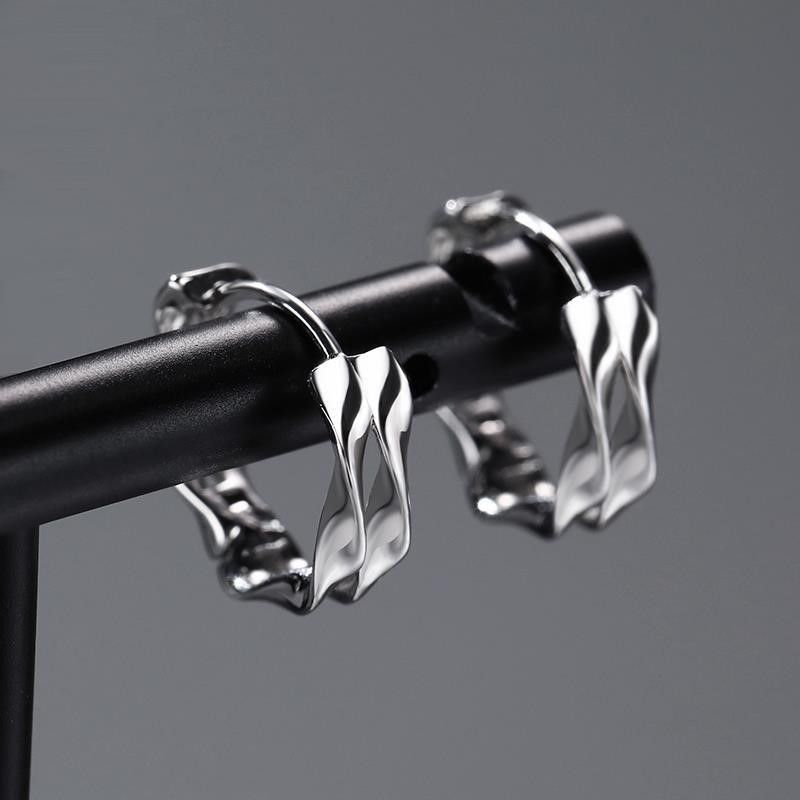 Jewelry × Sterling Silver New Trend Earrings One Pairs Chrome Jewelry Size ONE SIZE - 1 Thumbnail