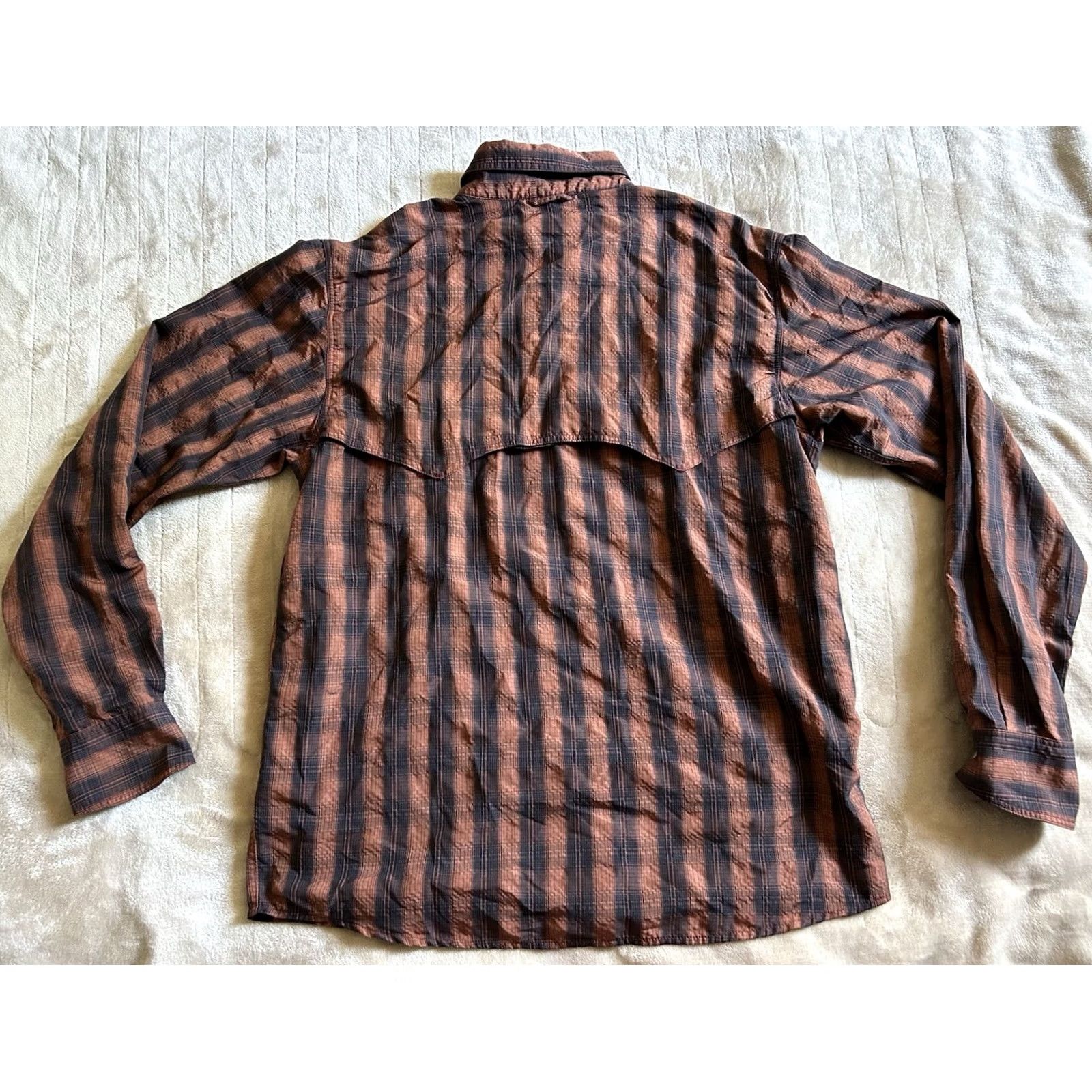 Vintage Simms Shirt Mens Size M Orange Plaid Fishing Long Sleeve Pearl Snap Vented Size US M / EU 48-50 / 2 - 2 Thumbnail