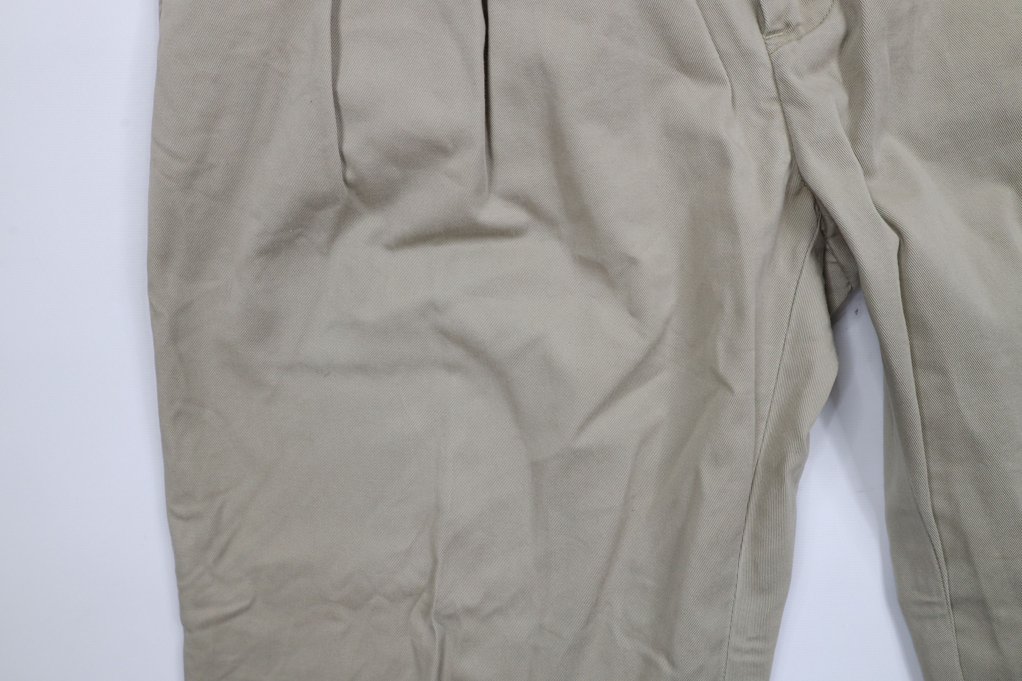 Ralph Lauren × Vintage Vintage 90s Ralph Lauren Pleated Wide Leg Chino Pants Beige Size US 38 / EU 54 - 6 Thumbnail