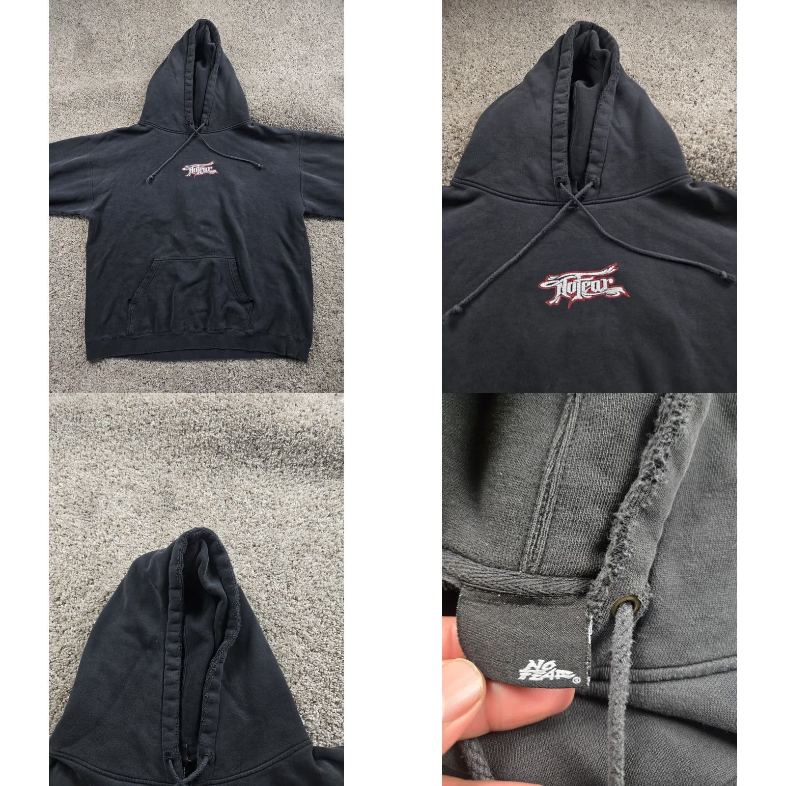 No Fear VINTAGE No Fear Hoodie XL Mens Black Cross Distressed Thrashed Faded Skater Y2K Size US XL / EU 56 / 4 - 8 Thumbnail