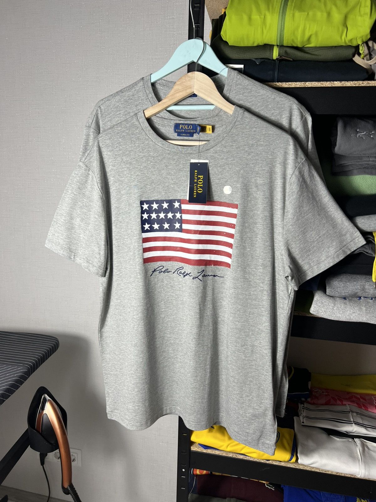Polo Ralph Lauren Polo Ralph Lauren Grey Flag Print T-Shirt – Size L – New Size US L / EU 52-54 / 3 - 2 Thumbnail