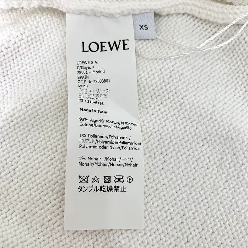 Loewe Loewe White logo embroidered round neck cotton long sleeve Size XS / US 0-2 / IT 36-38 - 7 Thumbnail