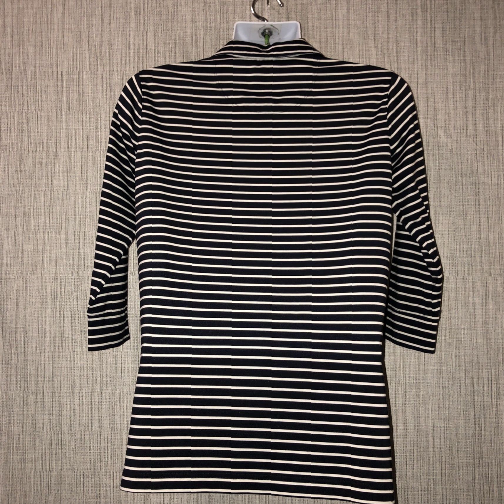 Vintage Kate Lord striped polo Womens L Regular Large Collared White Pinstripe Polo Shirt Size L / US 10 / IT 46 - 3 Thumbnail