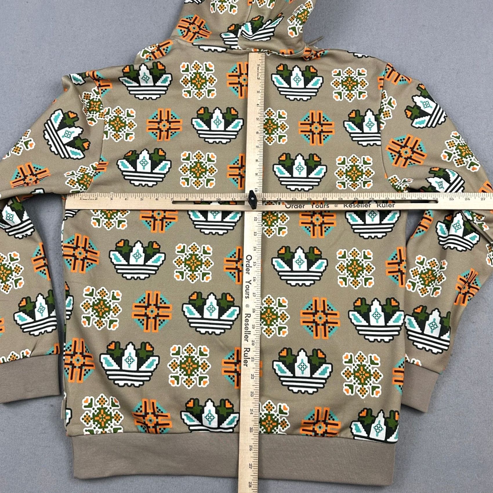 Adidas Adidas Hoodie Men Medium Trace Khaki Geometric Graphic Pixel Print Sweatshirt M Size US M / EU 48-50 / 2 - 6 Thumbnail