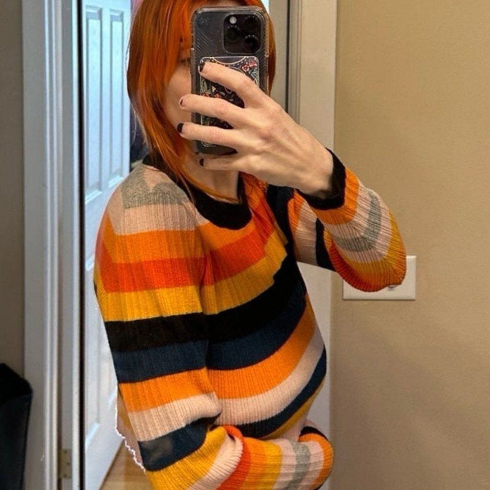 Asos ASOS Curve Colorblock Striped Pullover Crop Sweater Sz 12 US Size XL / US 12-14 / IT 48-50 - 5 Thumbnail