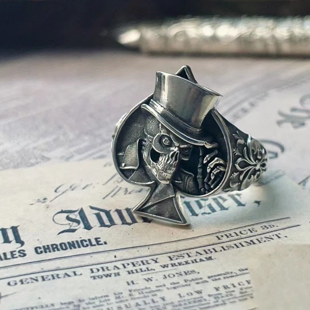 Jewelry Skull Modern Jewelry Rings Open Size Chrome Ring (Size 7-13) Size ONE SIZE - 1 Thumbnail