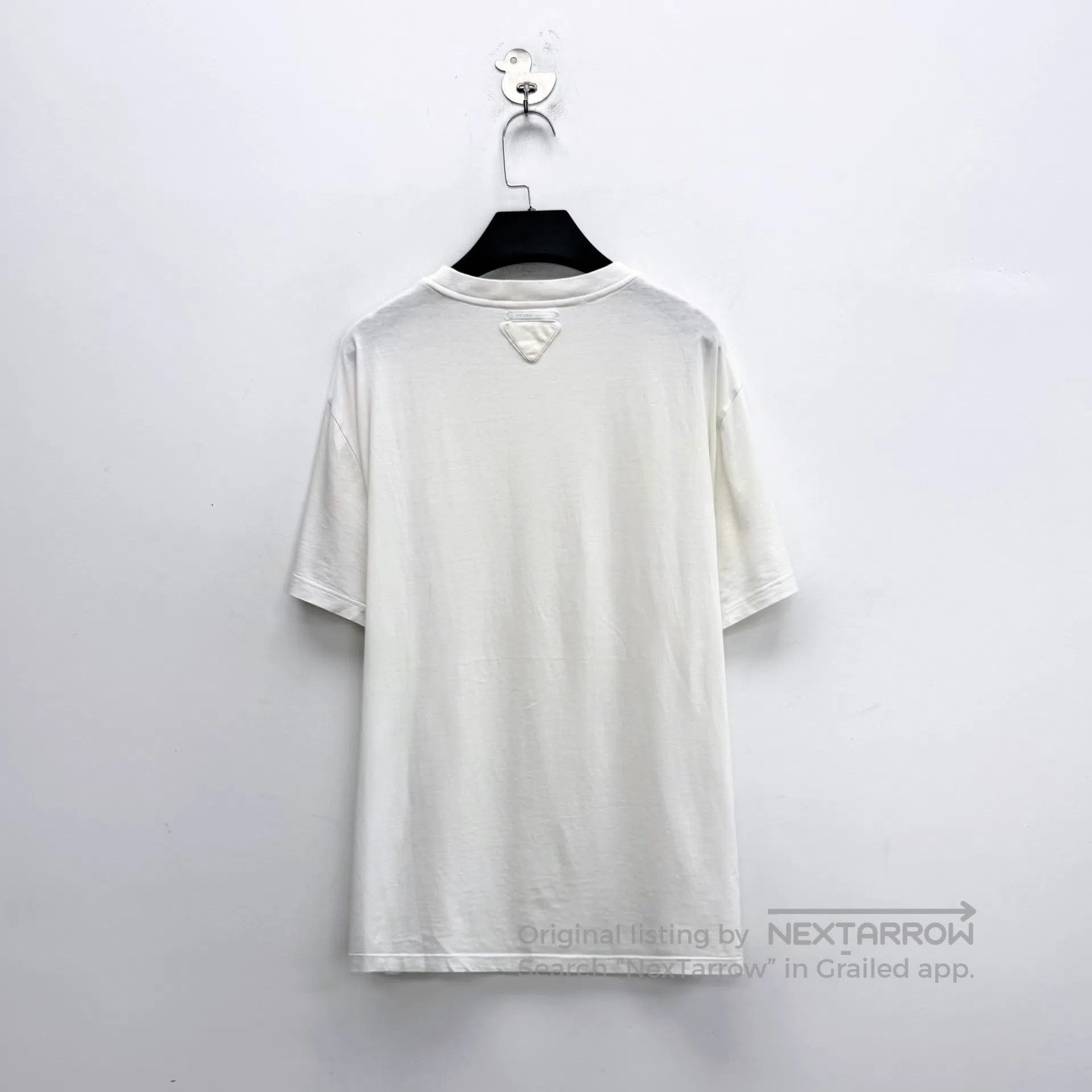 Prada Prada White Back Embossed Patch Triangle Logo Short Sleeve Size US XL / EU 56 / 4 - 2 Thumbnail