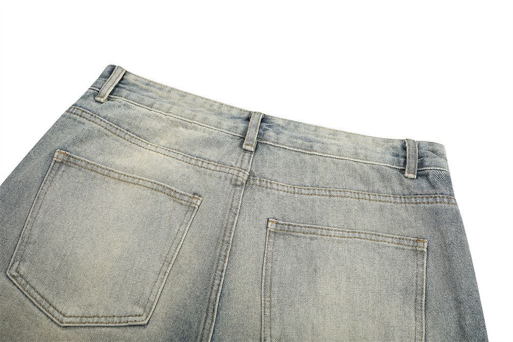 Jean Men's hippie high street punk heavy washed flared jeans Size US 32 / EU 48 - 6 Thumbnail