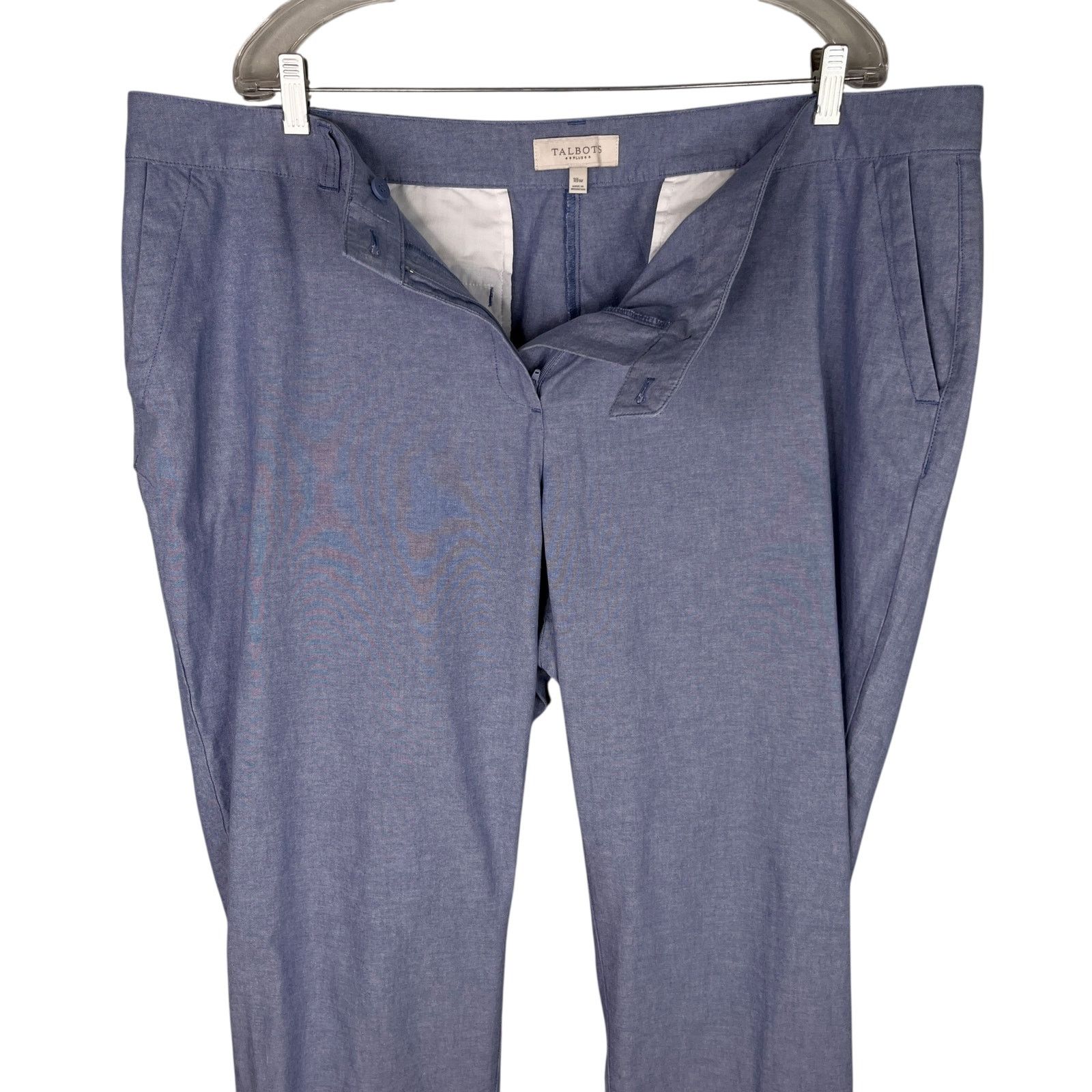 Other Talbots Plus Womens Pants 18W Light Blue Cotton Lightweight Size 40" / US 18 - 3 Thumbnail