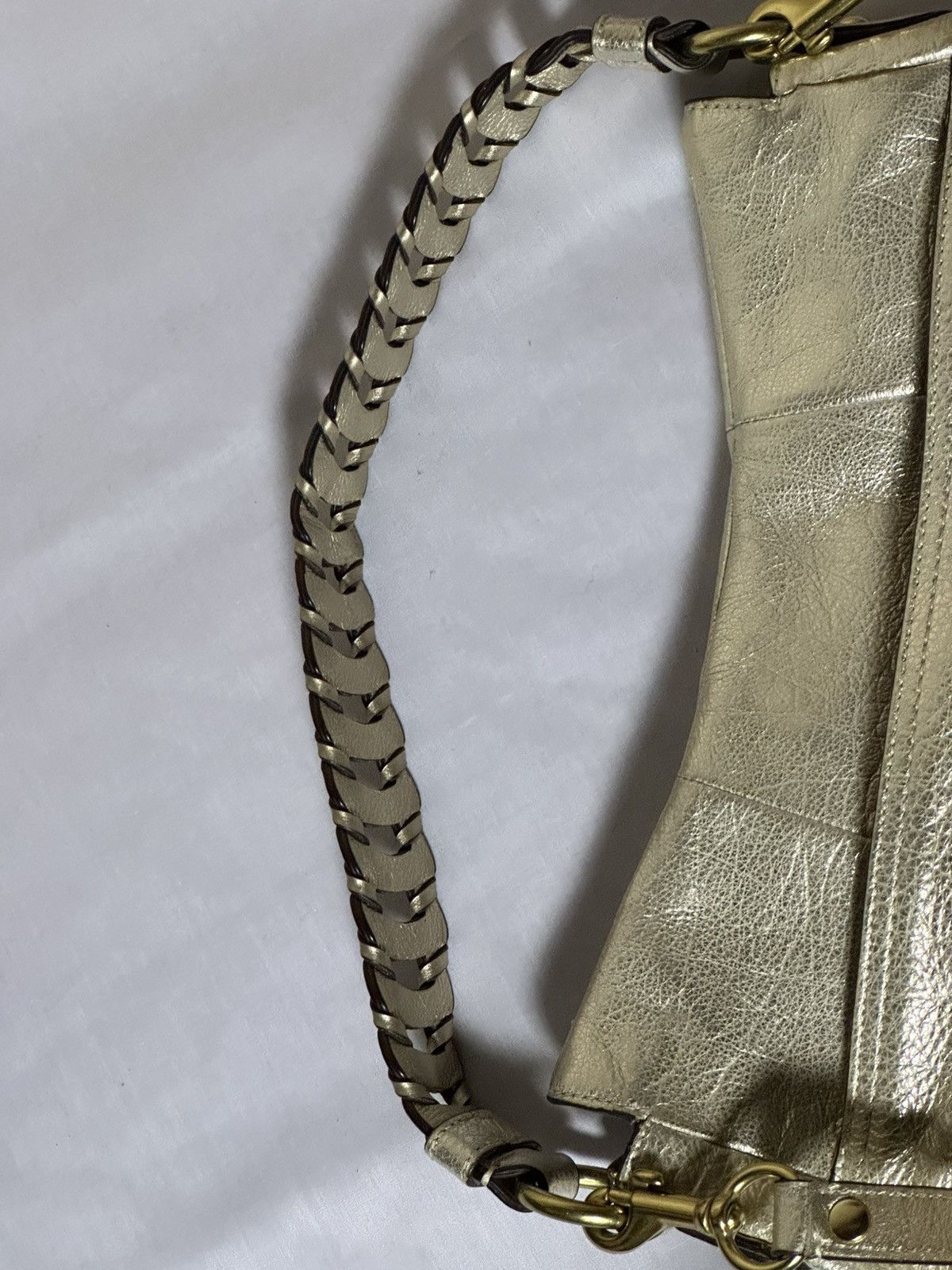 Coach Coach Metallic Whipstitch Leather Convertible Bag. Size ONE SIZE - 9 Thumbnail