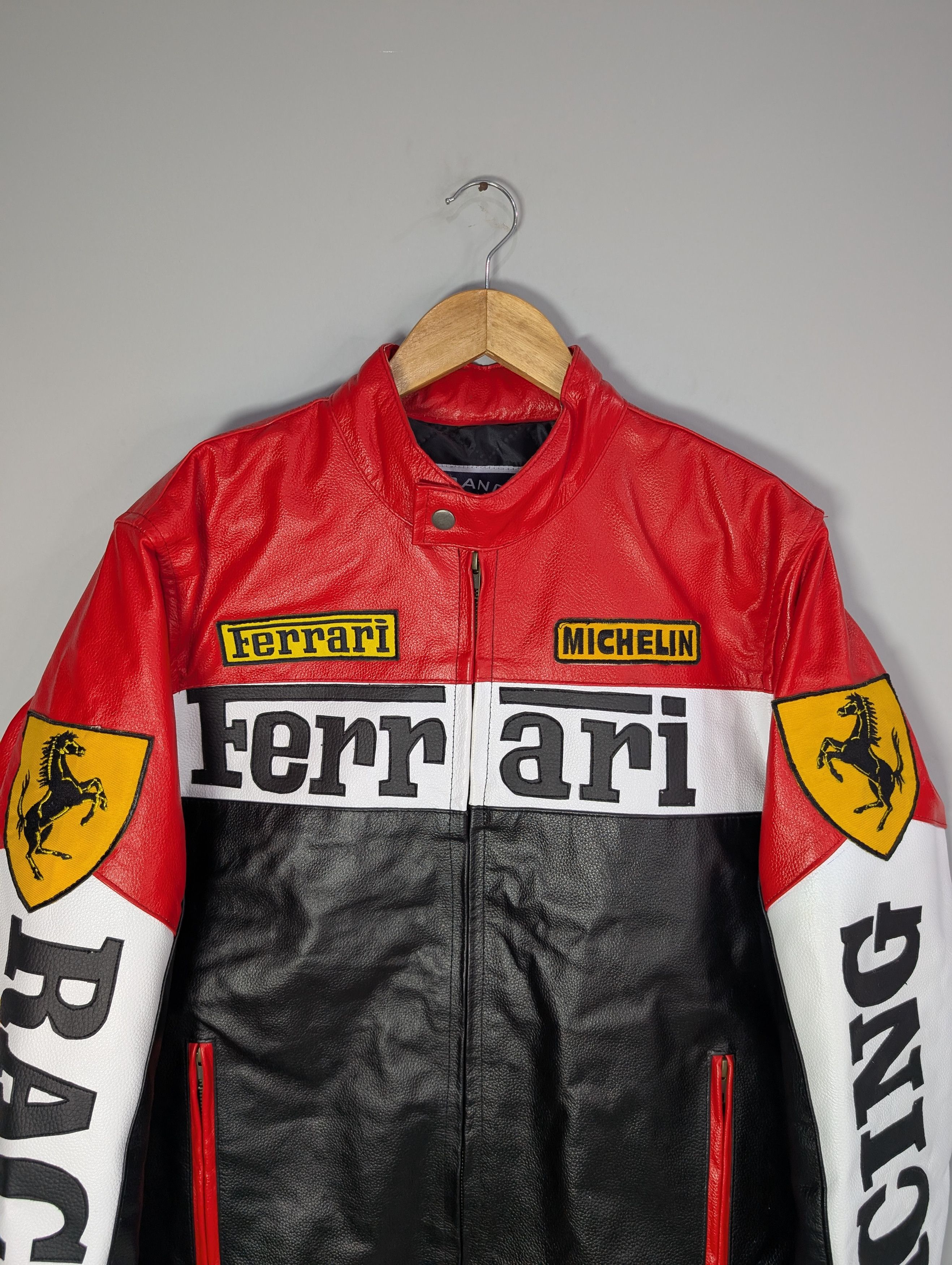 Vintage 🔥Ferrari 🔥 Vintage F1 Racing Real Cowhide Leather Jacket Size US L / EU 52-54 / 3 - 3 Thumbnail