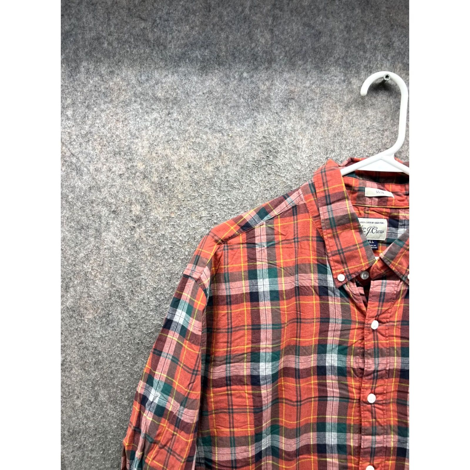 J.Crew J Crew Shirt Mens XL Red Plaid Button Down Slim Fit Cotton Long Sleeve Casual Size US XL / EU 56 / 4 - 7 Thumbnail