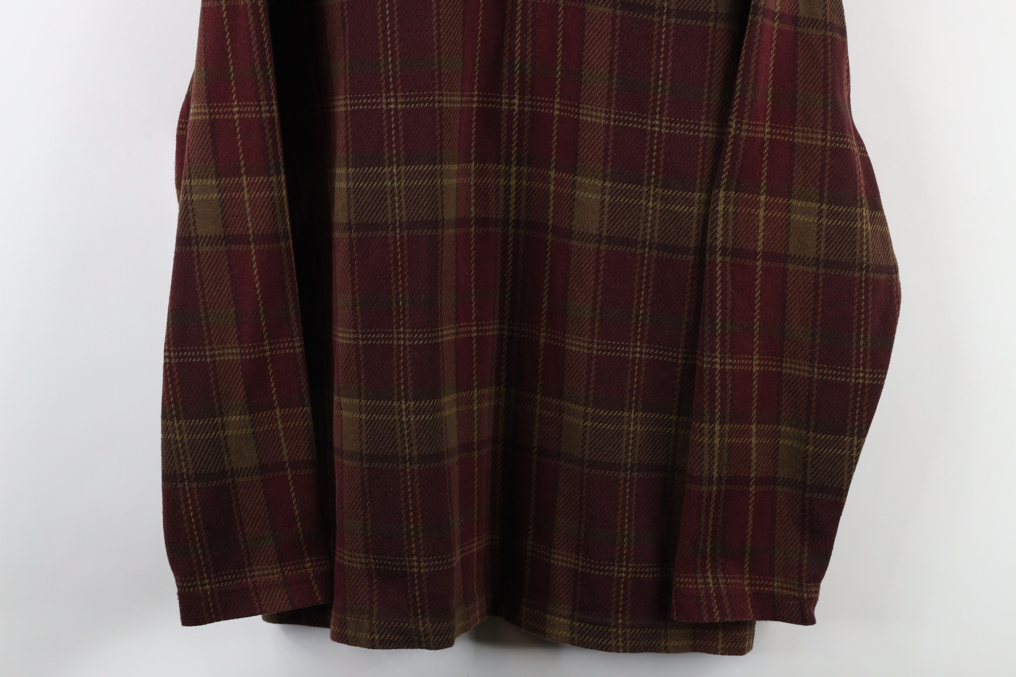 Vintage Vintage 90s Streetwear Heavyweight Long Sleeve Polo Plaid Size US L / EU 52-54 / 3 - 3 Thumbnail