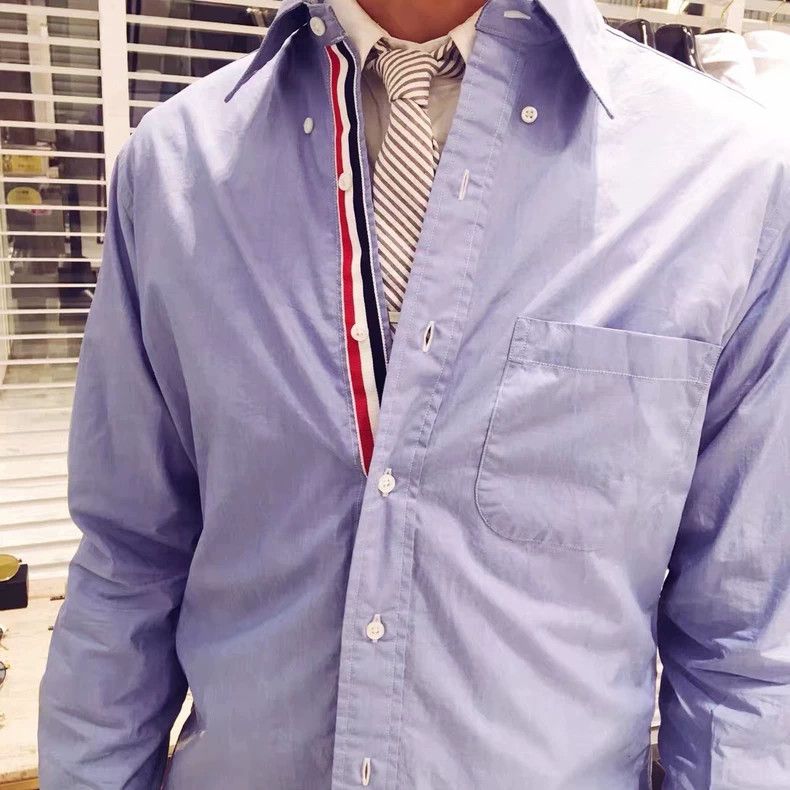Thom Browne Thom Browne size2 Three-color shirt collar in light blue Size US M / EU 48-50 / 2 - 7 Thumbnail