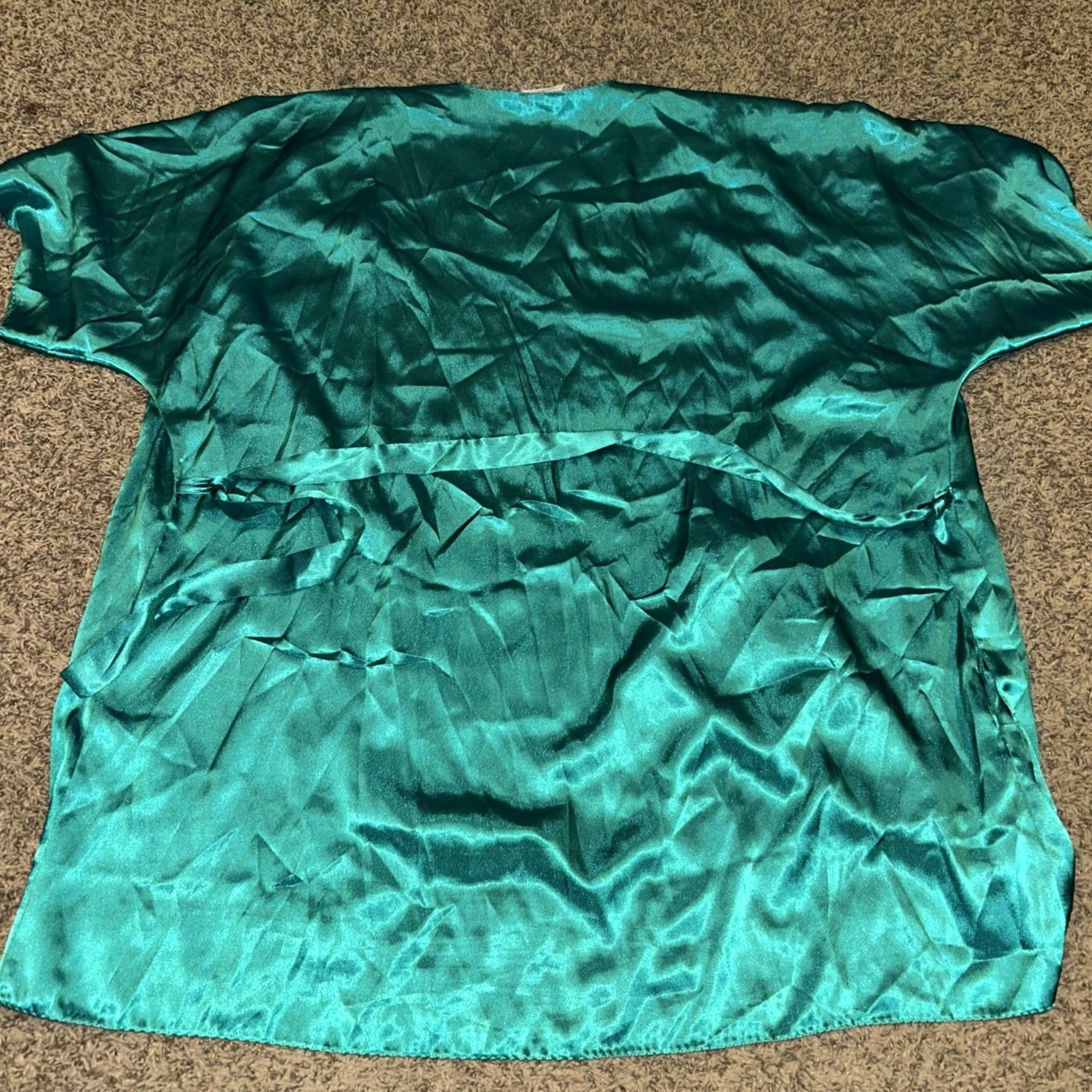 Vintage VINTAGE Contemporary Collections Robe Womens L Green Polyester Satin USA B2 Size ONE SIZE - 3 Thumbnail