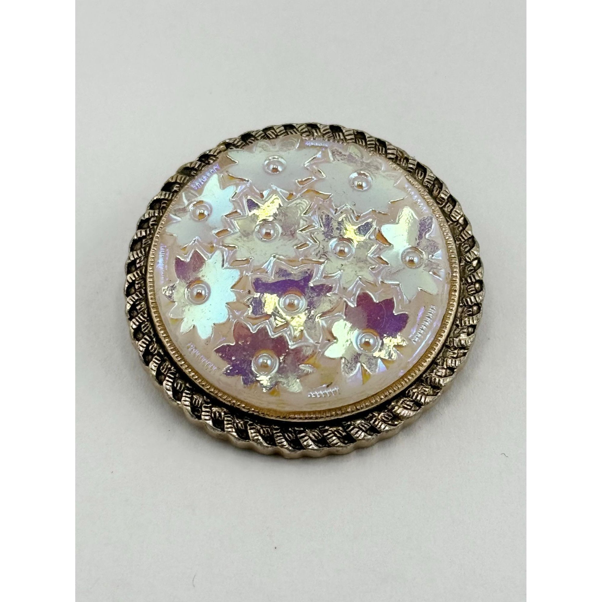 Vintage Vintage iridescent floral scarf guard clip Size ONE SIZE - 3 Thumbnail