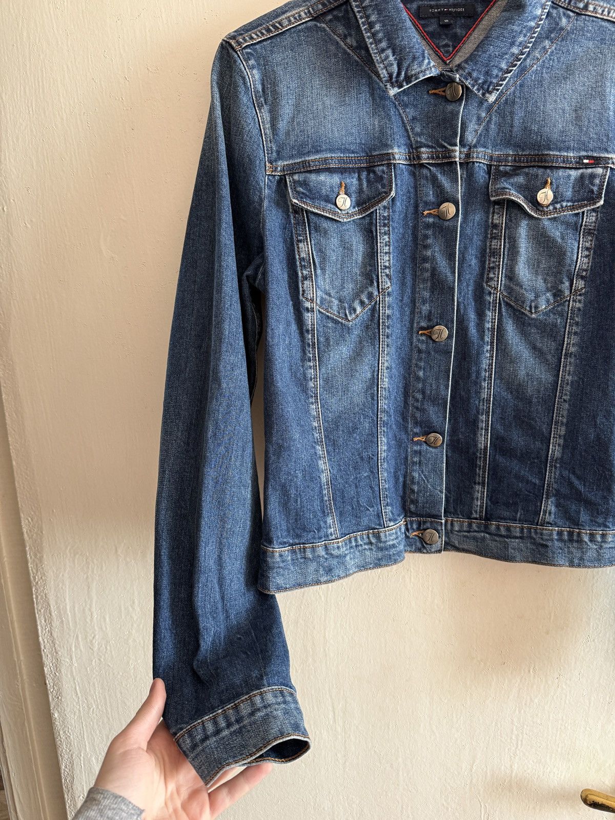 Tommy Hilfiger Vintage Tommy Hilfiger Denim Jacket Women Classic Trucker Size M / US 6-8 / IT 42-44 - 8 Thumbnail