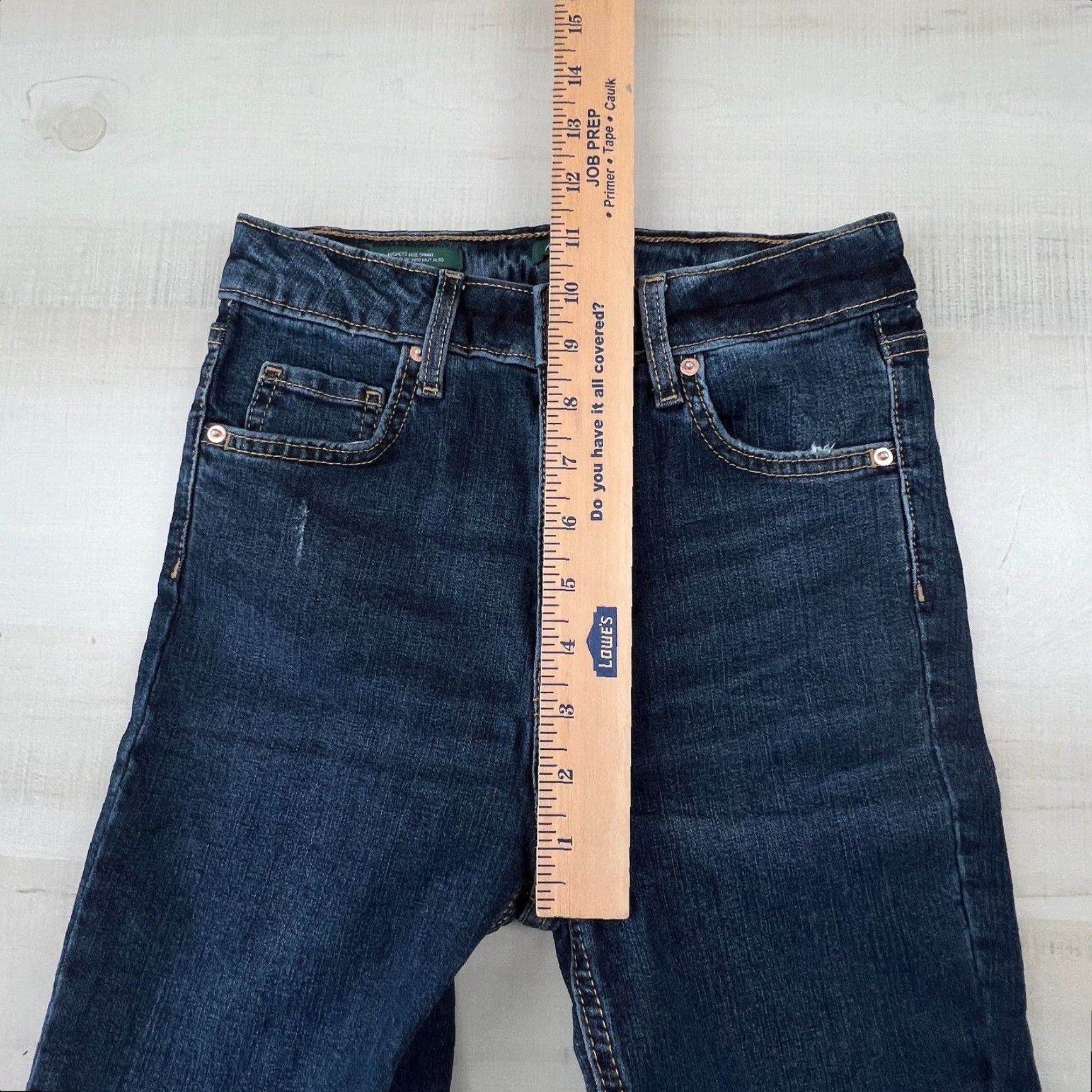 Vintage Wild Fable Women's 00 Dark Blue Highest Rise Skinny Distressed Jeans Size 24" / US 00 / IT 34 - 6 Thumbnail