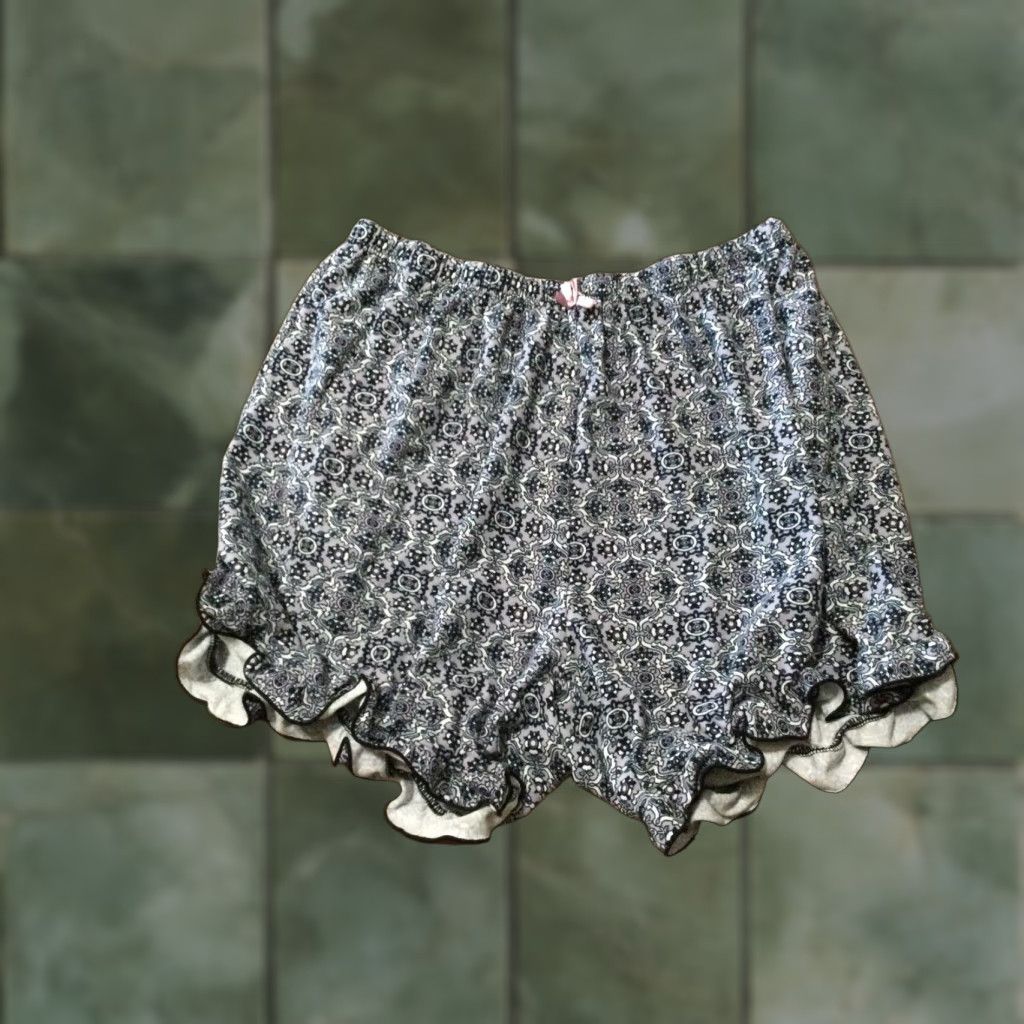 Vintage Fashion by Mirabeau Blue & White Sleep Lounge Shorts Size Medium Size 32" / US 10 / IT 46 - 1 Thumbnail