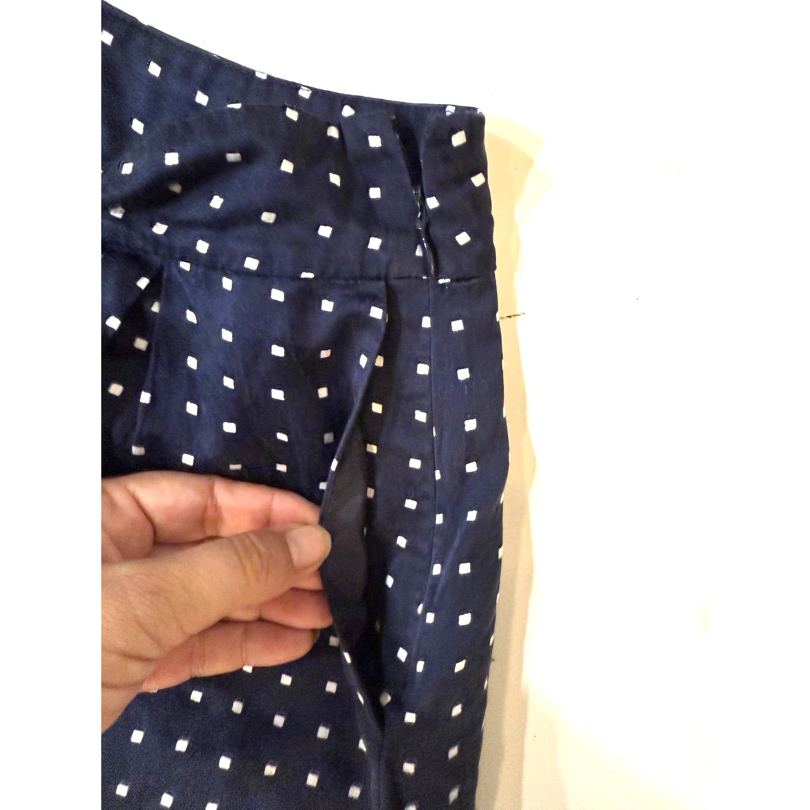 Pendleton Pendleton Skirt Womens 8 Navy Polka Dot A-Line Pleated Knee Size 30" / US 8 / IT 44 - 5 Thumbnail