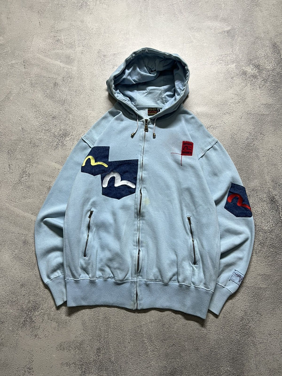 Evisu × Vintage Vintage Y2k Evisu Crazy Multi Pocket Rare Zip Hoodie 90’s Size US M / EU 48-50 / 2 - 4 Thumbnail