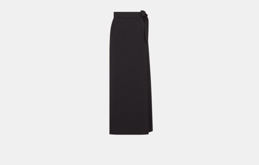 Dior o1w1db10824 Long Wrap Skirt in Black Size 28" / US 6 / IT 42 - 1 Thumbnail