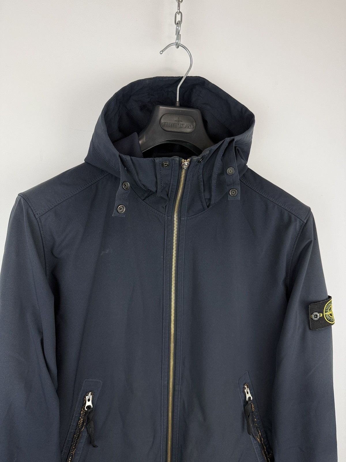 Stone Island Navy Blue Stone Island Light Soft Shell-R Jacket Size US L / EU 52-54 / 3 - 4 Thumbnail